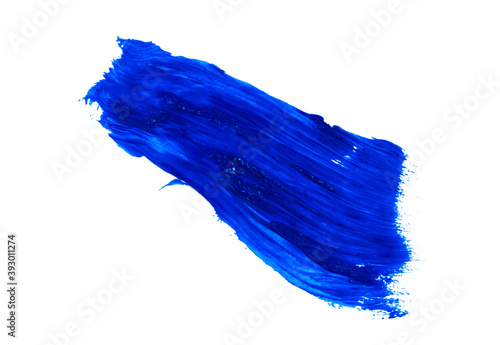 Abstract blue wave brush stroke isolated on white background