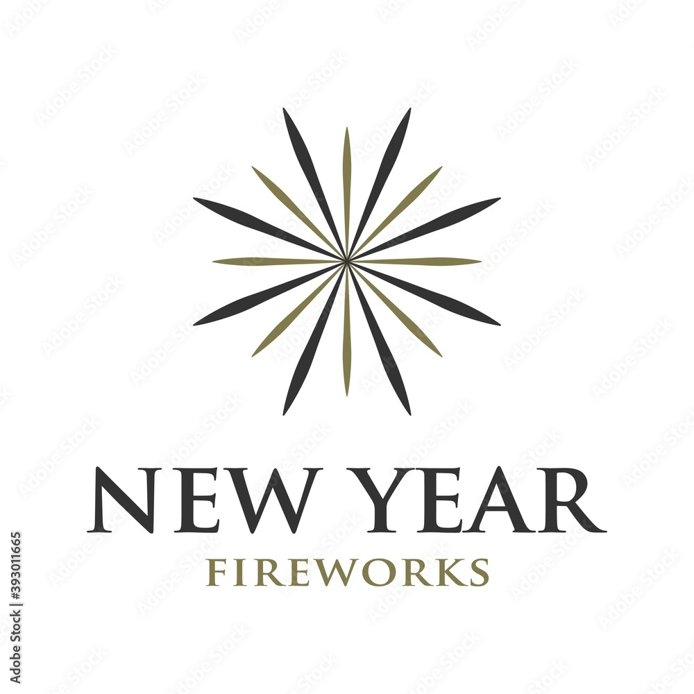 New Year's fireworks or firecrackers logo design New Year's fireworks or firecrackers logo design