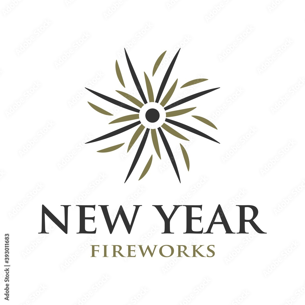 New Year's fireworks or firecrackers logo design New Year's fireworks or firecrackers logo design