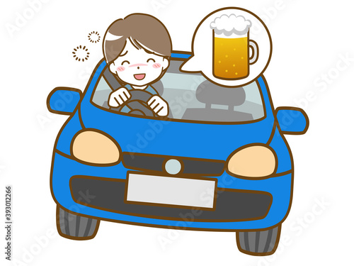 飲酒運転する男性