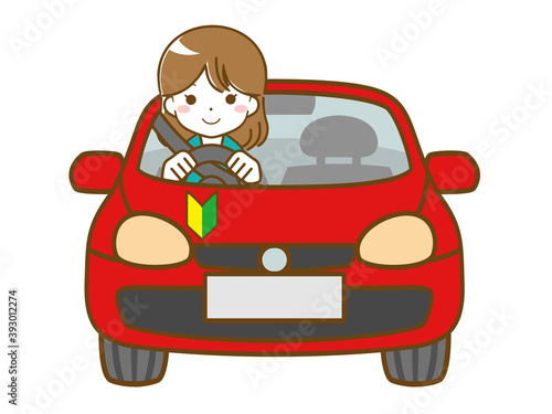 初心者運転の女性