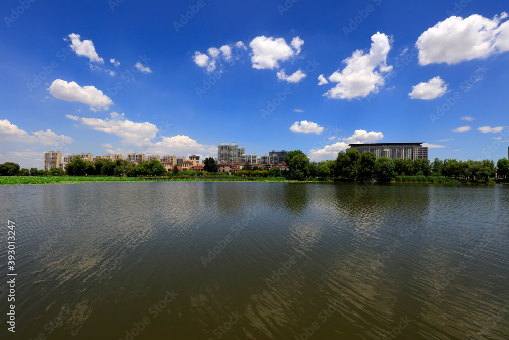 Summer Landscape of Waterfront City, Tangshan City, China Summer Landscape of Waterfront City, Tangshan City, China