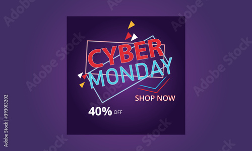 Cyber Monday Discount Store for Sale Web Posters. Premium Vector.