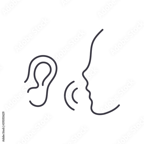 Rumor icon, linear isolated illustration, thin line vector, web design sign, outline concept symbol with editable stroke on white background.