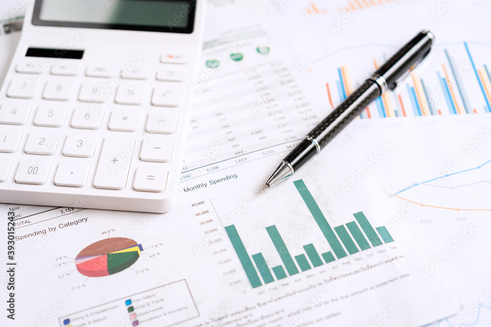 Desk office business financial accounting calculate with copy space Desk office business financial accounting calculate with copy space