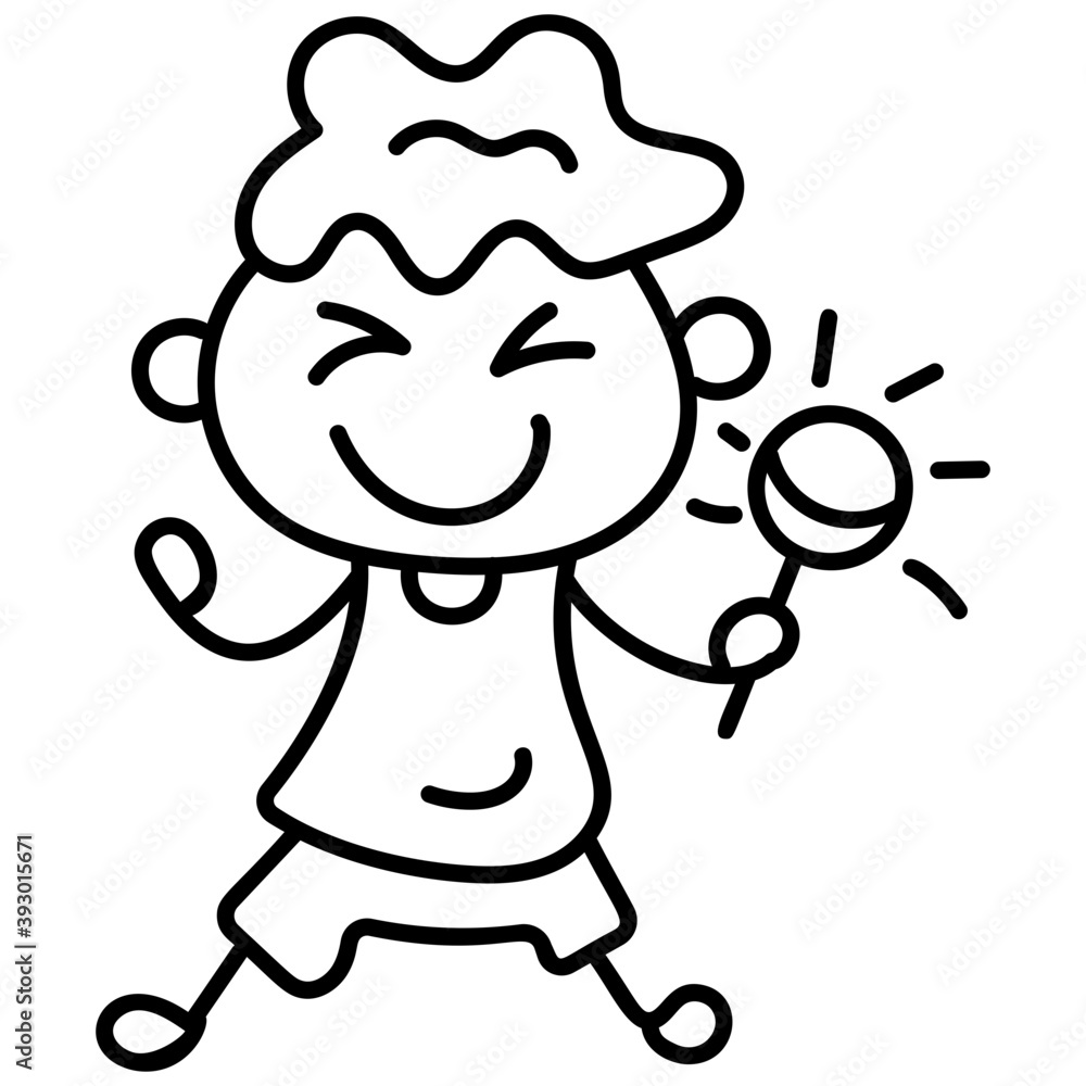 Fototapeta premium Eating Lollipop Vector 