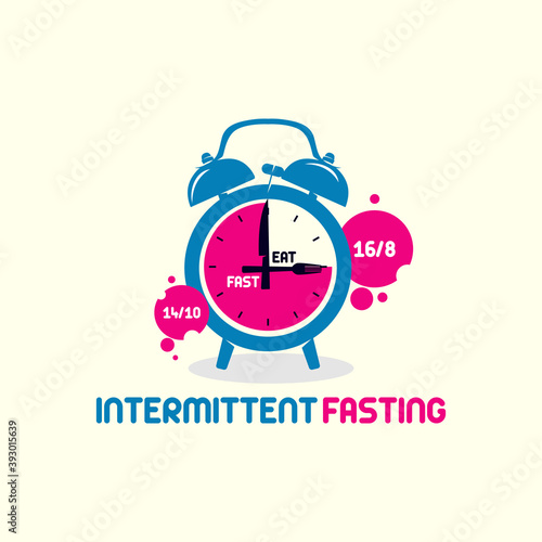 simple modern intermittent fasting clock timer vector icon