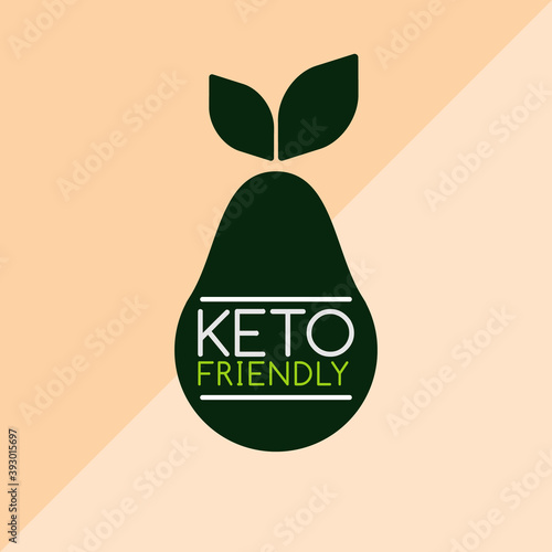 vintage ketogenic diet keto friendly food label vector icon