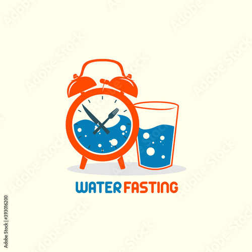 modern playful intermittent water fasting health vector icon