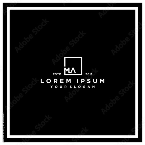 letter MA square logo design vector