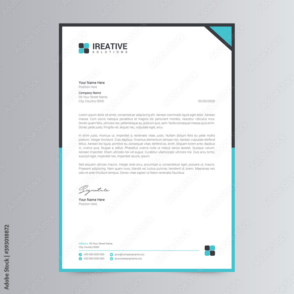 Clean And Modern Letterhead Template design Clean And Modern Letterhead Template design