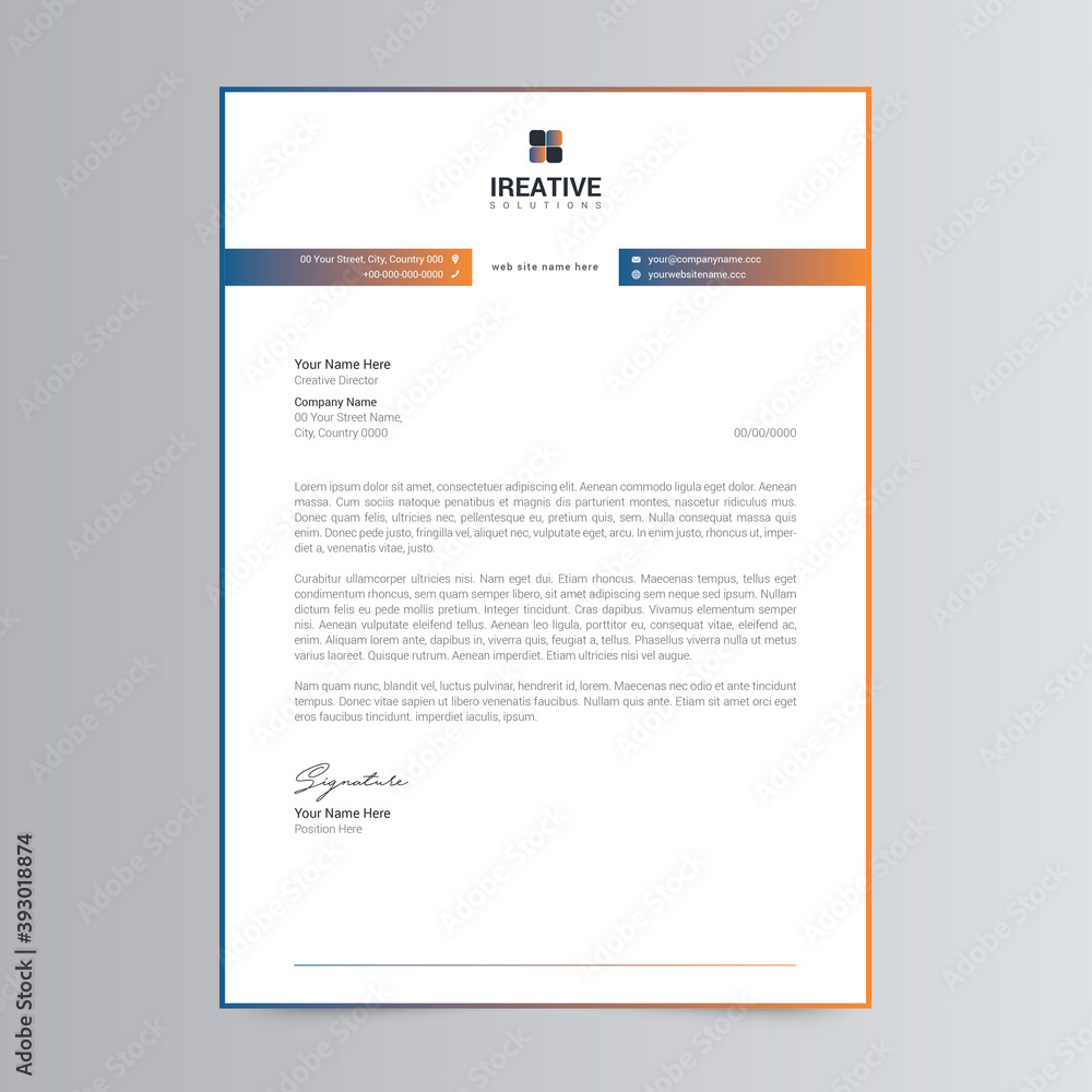 Clean And Modern Letterhead Template design Clean And Modern Letterhead Template design