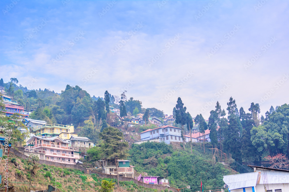 Beautiful Kalimpong City on the way to Darjeeling in Darjeeling, India.