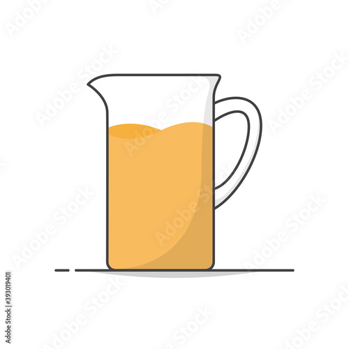 Glass Jug Of Fresh Juice Vector Icon Illustration. Pitcher With Juice Flat Icon