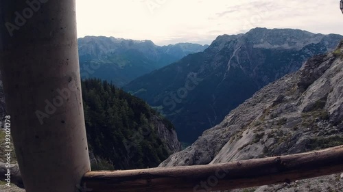 Mountain road to the Eisriesenwelt cave in Austria.
