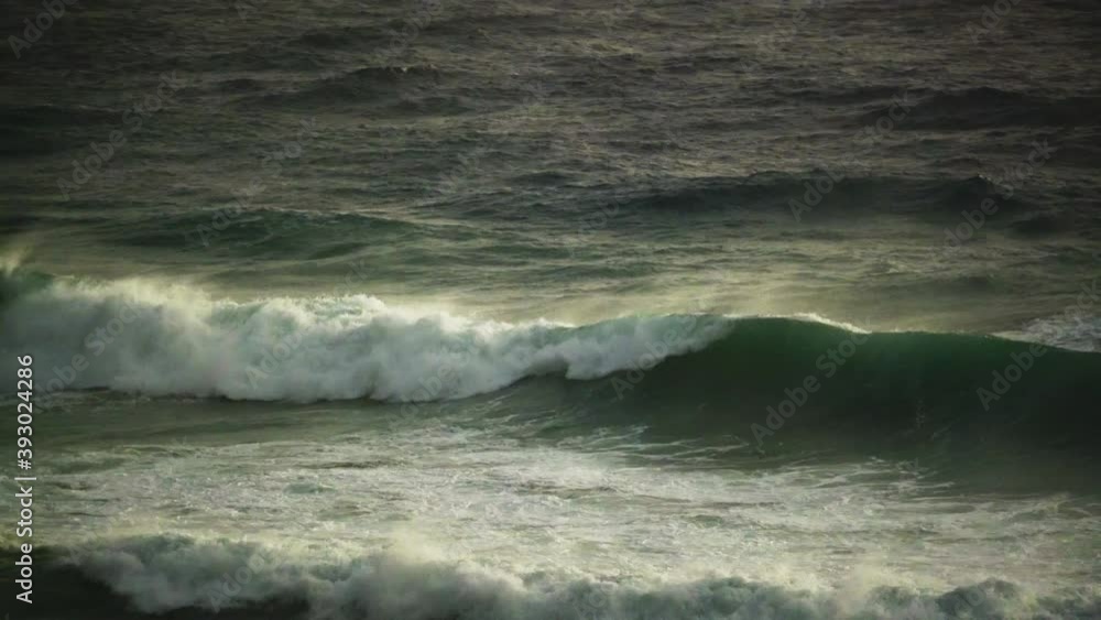 Beautiful sea waves. Green water and foam waves. Beautiful sea waves. Green water and foam waves.