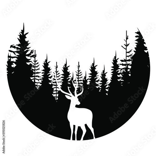 Hunting vector icon set. wildlife illustration sign collection. deer symbol. photo