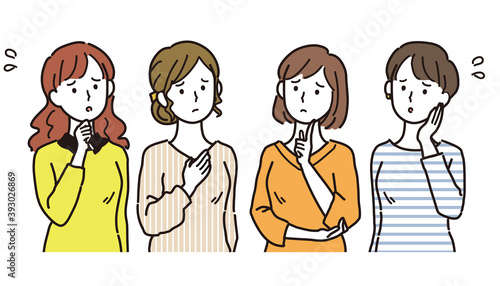 心配する複数の女性
