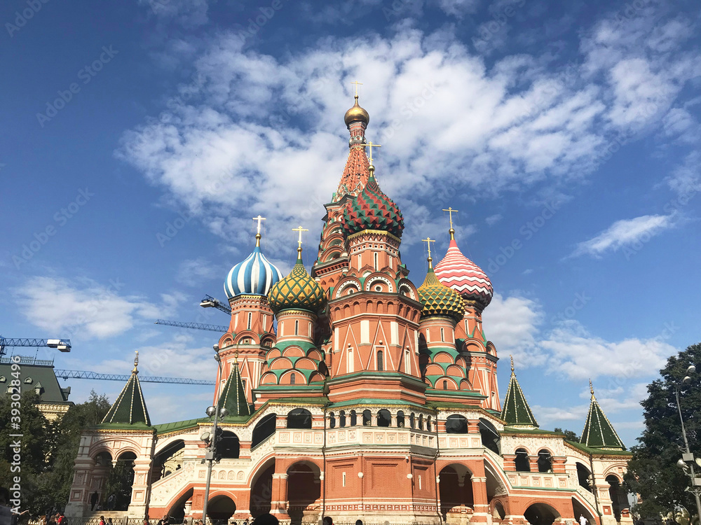 Saint Basil Cathedral, landmark church of Red Square in Moscow, Russia