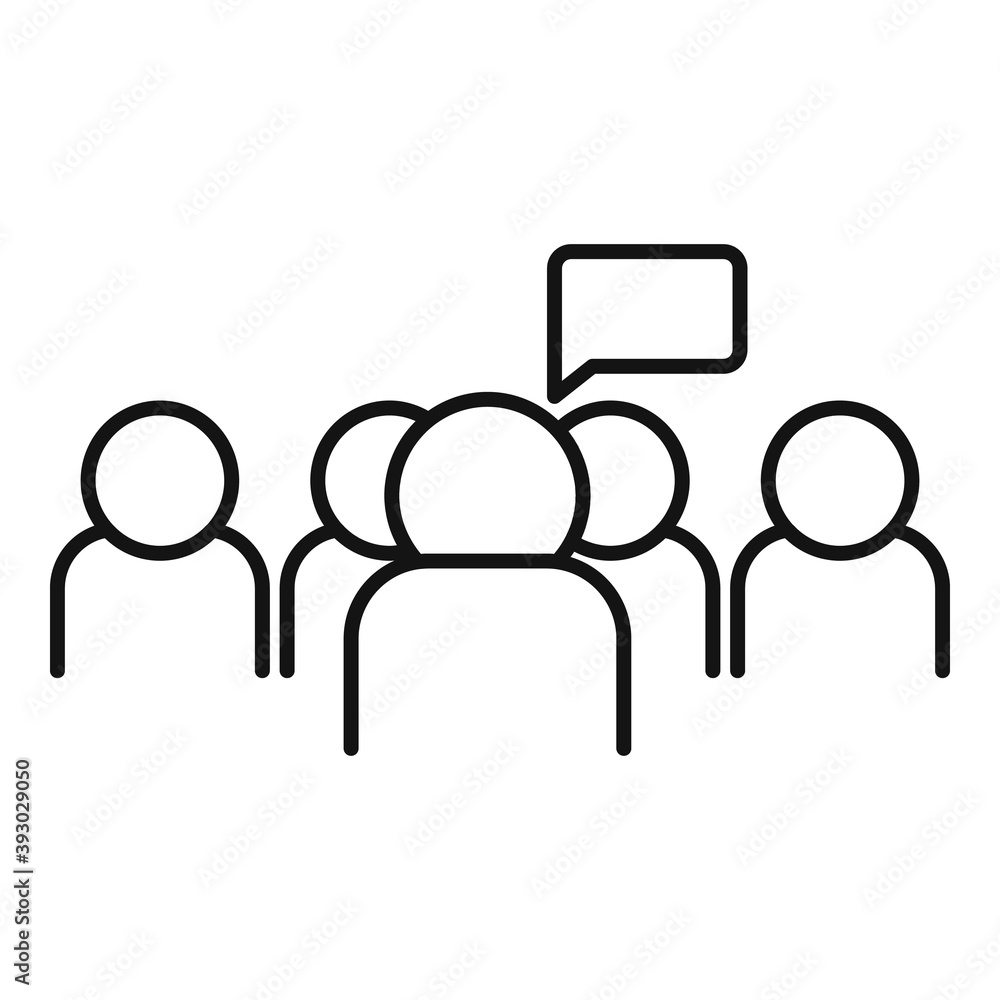 Guide tour group icon. Outline guide tour group vector icon for web design isolated on white background