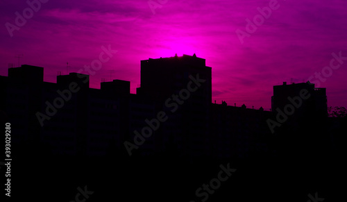city skyline at sunset © Роман Ситков
