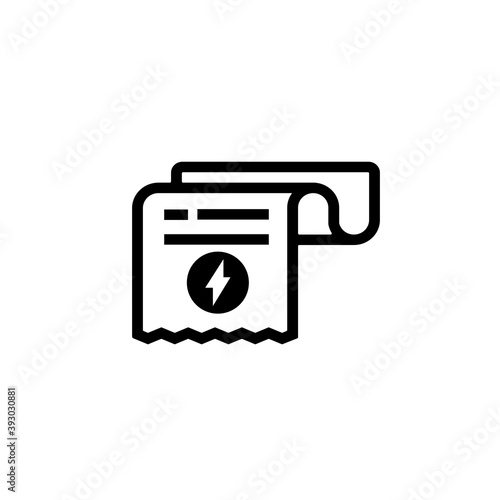 Energy utility bill. Electricity bill icon. Invoice icon. Cashier receipt. Hand holding a receipt bill. Pay bill icon. Vector EPS 10