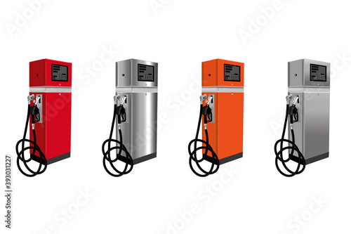 several models of the fuel dispenser in different colors