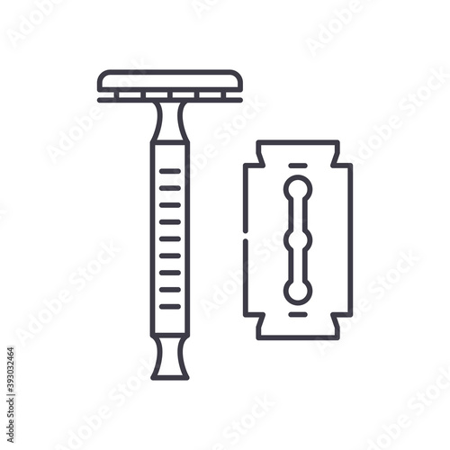 Razor for men icon, linear isolated illustration, thin line vector, web design sign, outline concept symbol with editable stroke on white background.