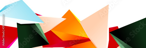 Triangle mosaic abstract background  3d triangular low poly shapes. Geometric vector illustration for covers  banners  flyers and posters and other