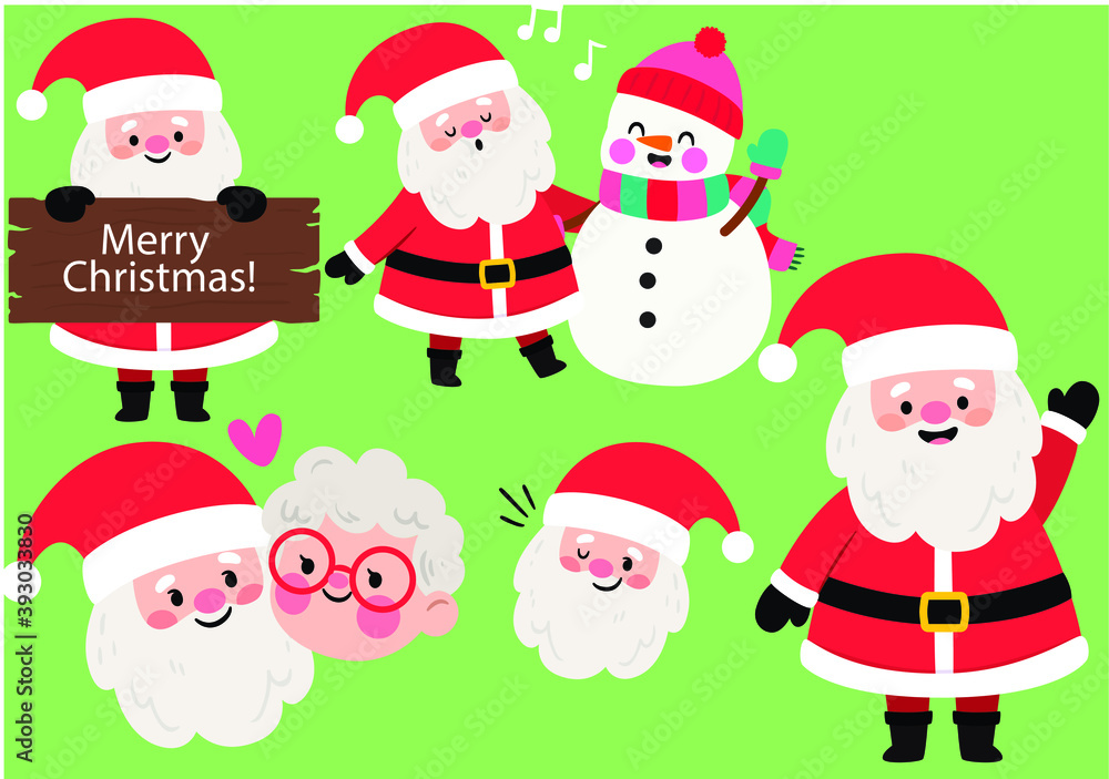 Santa-Claus-character-collection-flat-design | Vector illustration EPS 10. Santa-Claus-character-collection-flat-design | Vector illustration EPS 10.