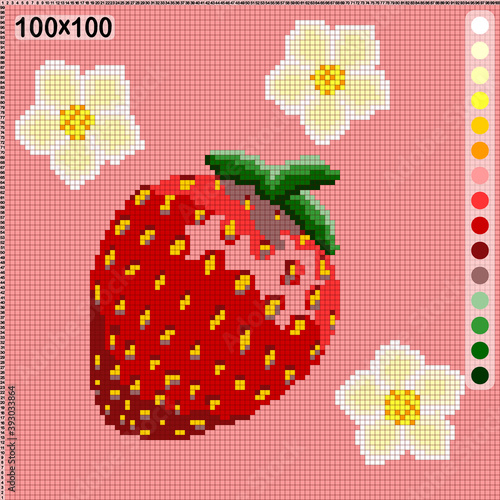 strawberry  pattern for knitting or embroidery