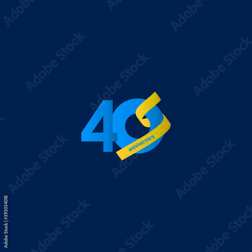 40 Years Anniversary Celebration Elegant Vector Template Design Illustration