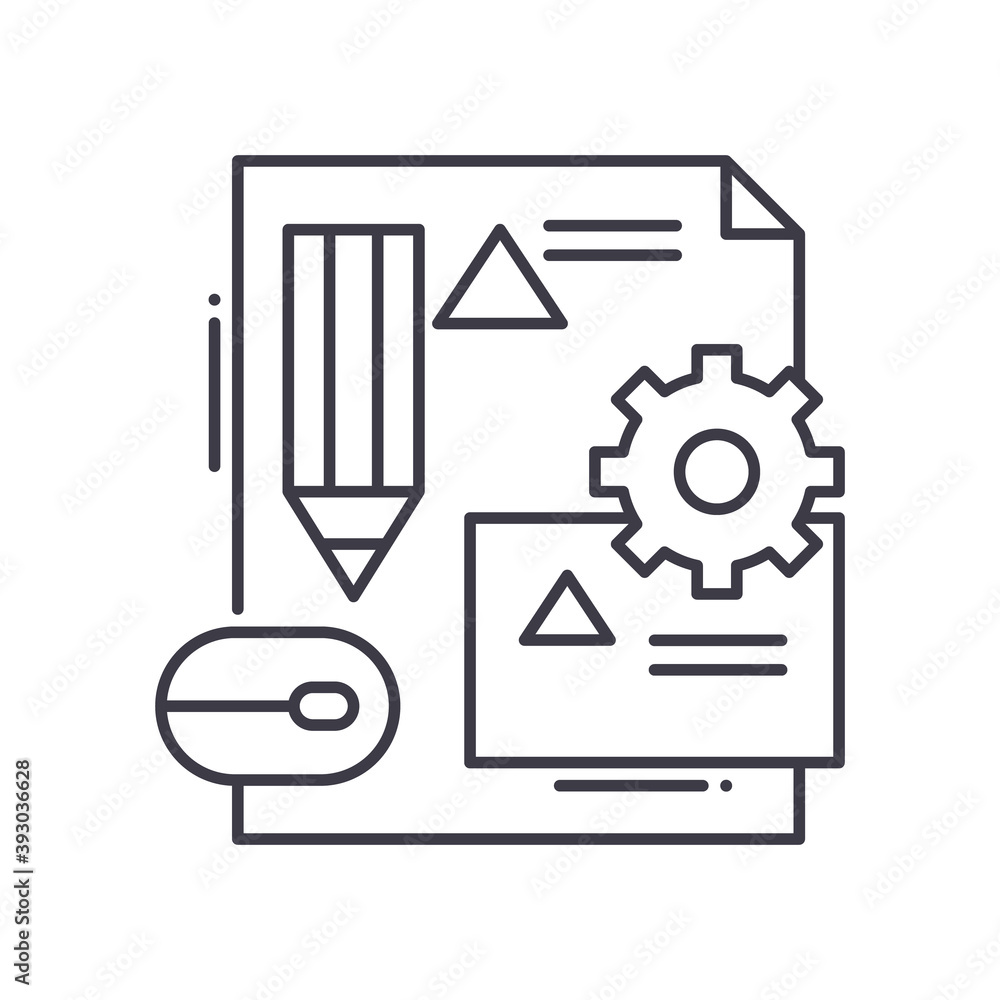 Job design icon, linear isolated illustration, thin line vector, web design sign, outline concept symbol with editable stroke on white background. Job design icon, linear isolated illustration, thin line vector, web design sign, outline concept symbol with editable stroke on white background.
