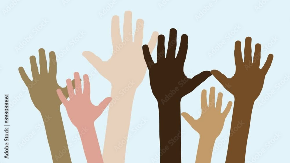 The hands of a group of people greeting, for a farewell or for a goodbye. Looping footage, animated illustration. The hands of a group of people greeting, for a farewell or for a goodbye. Looping footage, animated illustration.