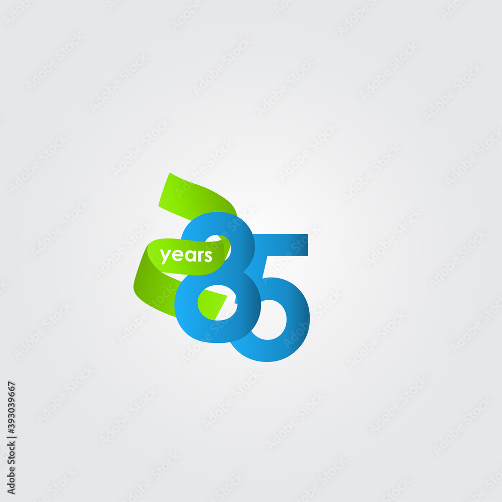 85 Years Anniversary Celebration Ribbon Vector Template Design Illustration 85 Years Anniversary Celebration Ribbon Vector Template Design Illustration