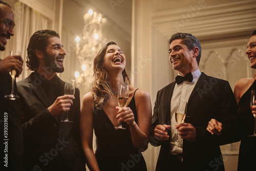 Group of people enjoying at a party photo