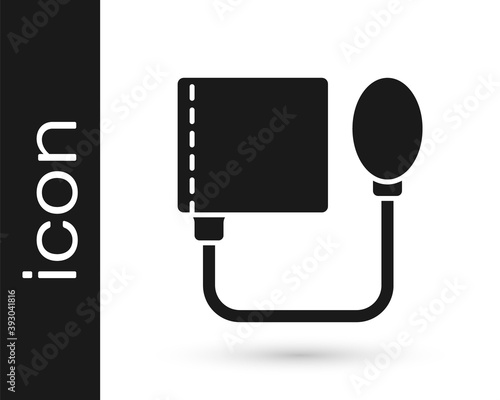 Black Blood pressure icon isolated on white background. Vector.