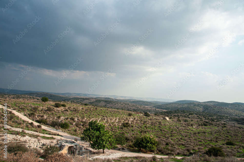 View on  biblical landscape Beit  Guvrin  Maresha. Israel.