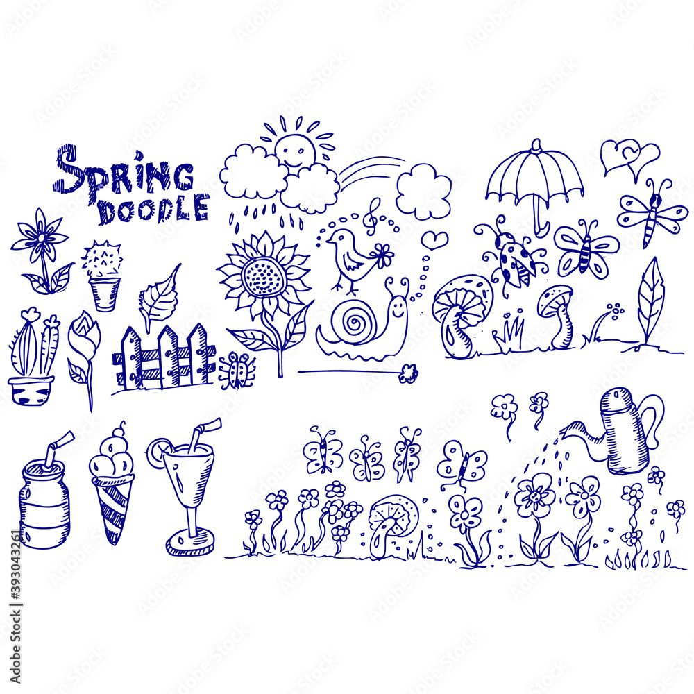 Spring Doodle, sketch illustration
