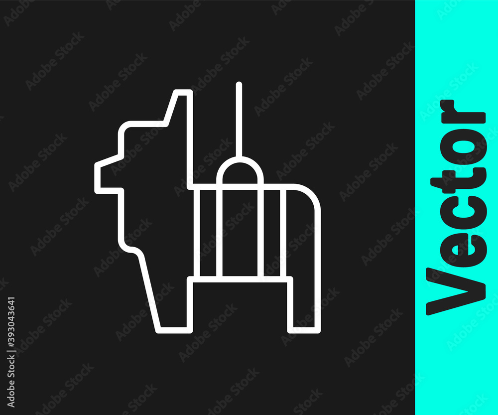 White line Pinata icon isolated on black background. Mexican traditional birthday toy. Vector. White line Pinata icon isolated on black background. Mexican traditional birthday toy. Vector.
