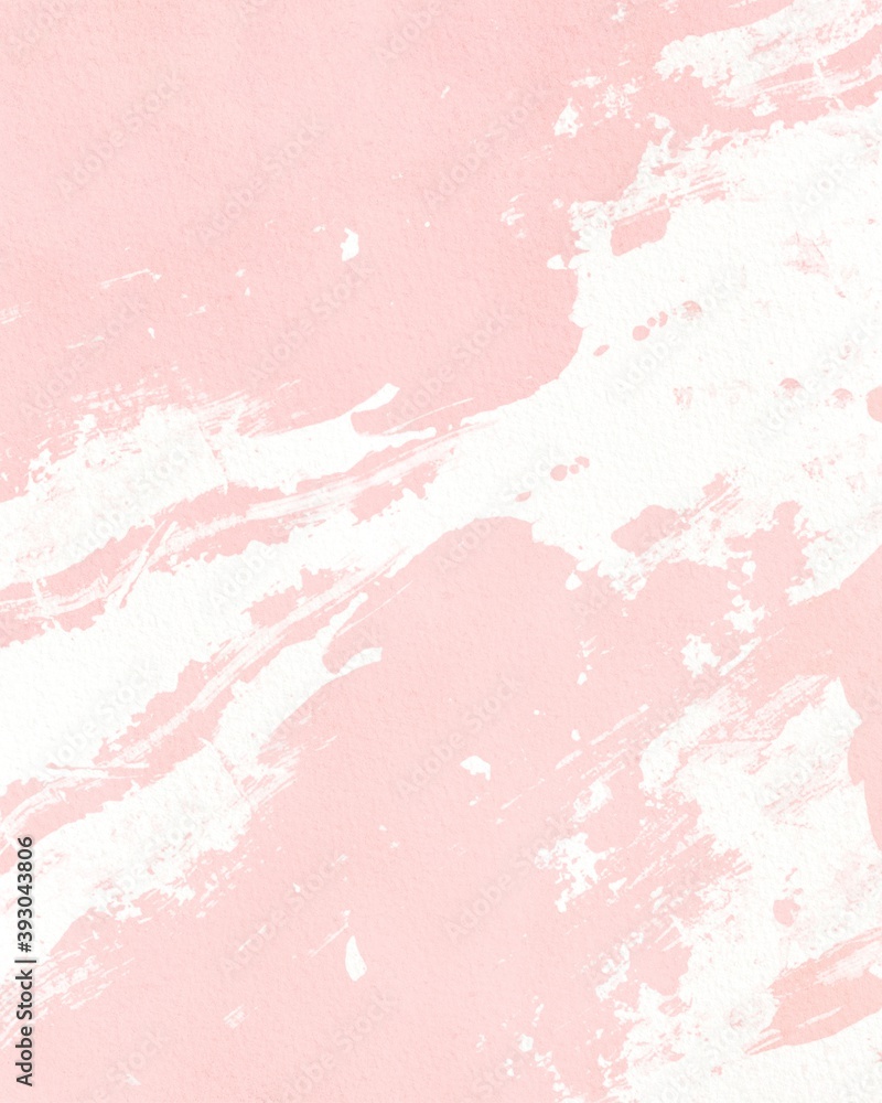 White and pink painting background on watercolor texture paper.