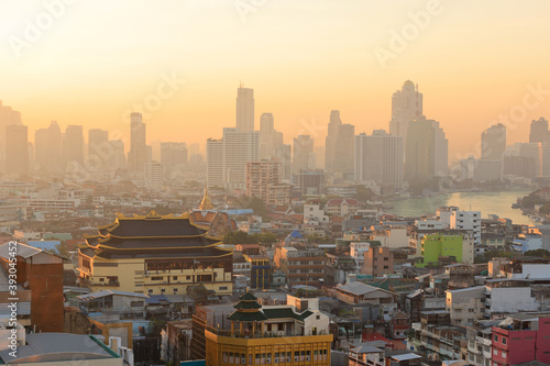 Morning time Yaowarach or Chinatown area in Bangkok photo