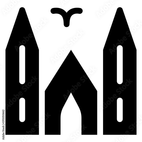 Icon of cologne castle building in filled style 