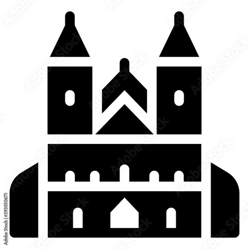 Icon of cologne castle building in filled style 