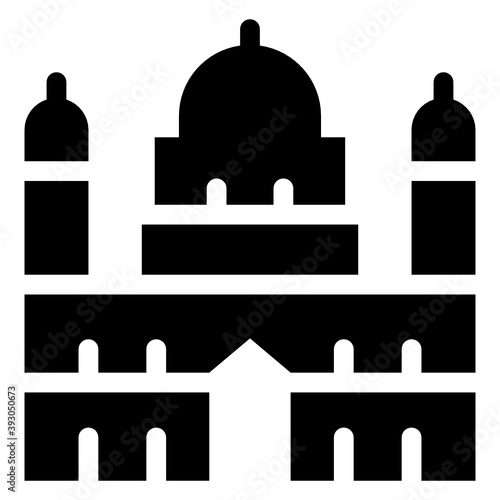 Icon of cologne castle building in filled style 