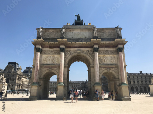 Arc de Triomphe du Carrousel, a triumphal arch in Place du Carrousel, in Paris, France photo