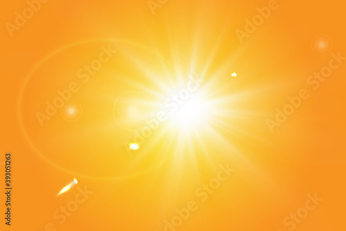 orange sun rays