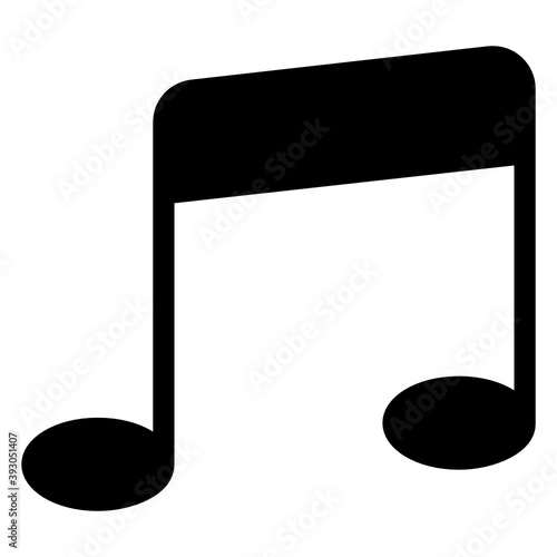 
Music note, song, melody or tune solid vector icon for musical apps and websites

