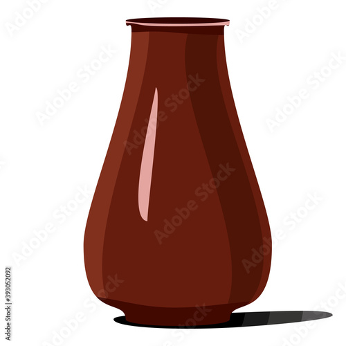 simple brown round object vase, pot, earthen vessel, liquid dish