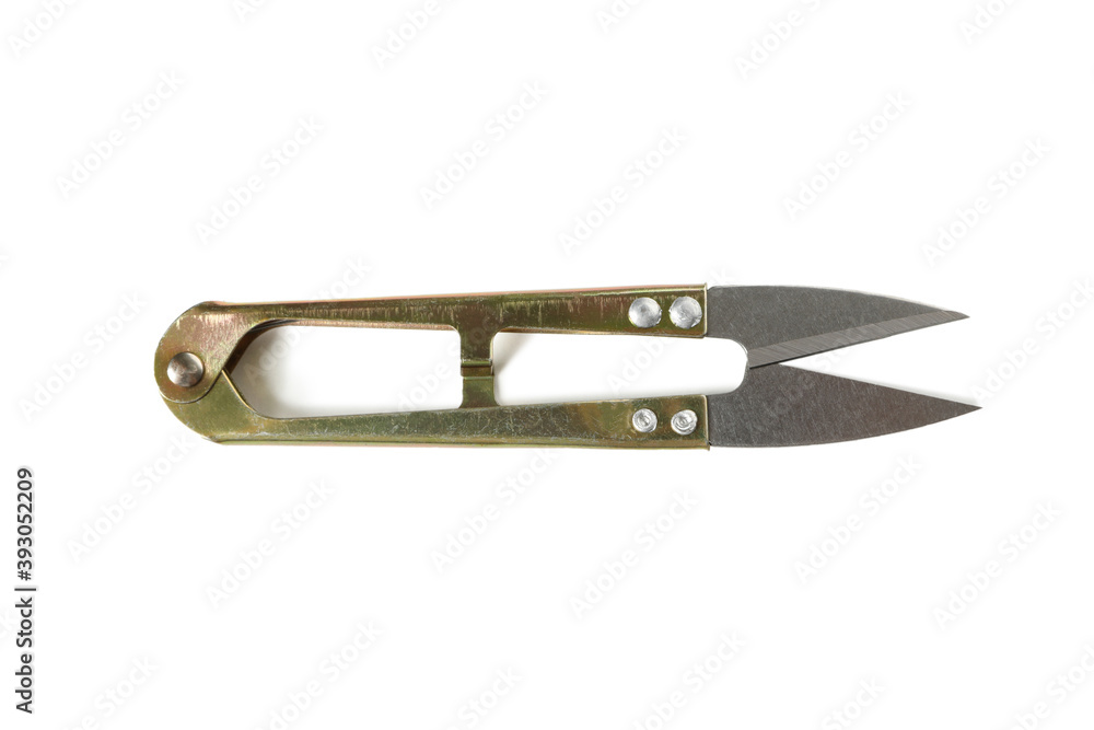 Thread cutter isolated on white background, top view Thread cutter isolated on white background, top view